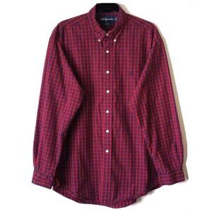 Ralph Lauren Blake 100% Cotton Button Down Shirt XL Red Blue Plaid  50off3